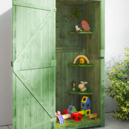 Wooden Garden Shed with Shelves and Lockable Door