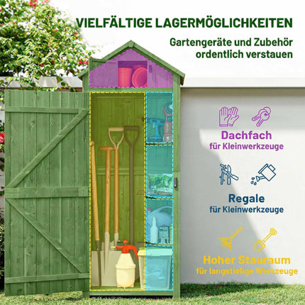 Wooden Garden Shed with Shelves and Lockable Door