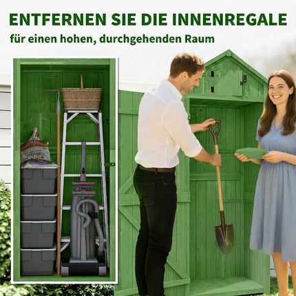 Wooden Garden Shed with Shelves and Lockable Door