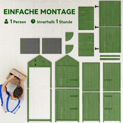 Wooden Garden Shed with Shelves and Lockable Door