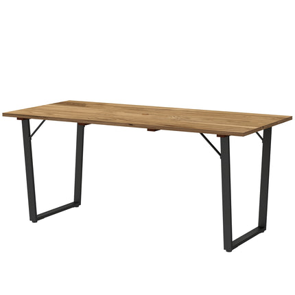 Weather-resistant wooden dining table, 175x80 cm with umbrella hole