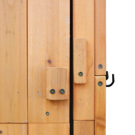 Wooden Garden Tool Shed with Shelves and Weatherproof Roof