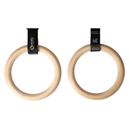 Wooden Gymnastics Rings, Adjustable Straps