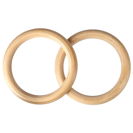 Wooden Gymnastics Rings, Adjustable Straps