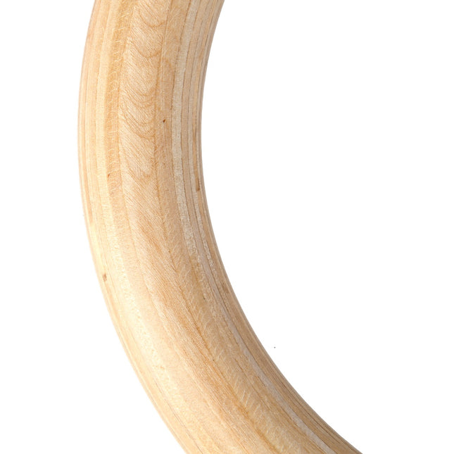Wooden Gymnastics Rings, Adjustable Straps