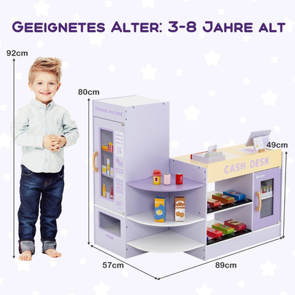 Wooden Kids Play Store with Side Counter, 89x57x80 cm