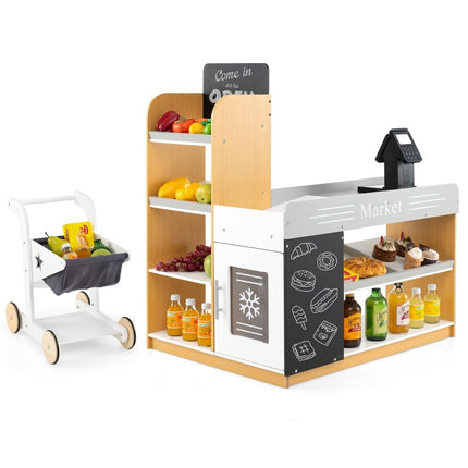 Wooden Kids Supermarket with Cart – Ages 3+