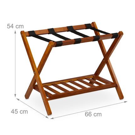 Wooden Luggage Stand, Foldable Suitcase Rack, 2-Pack