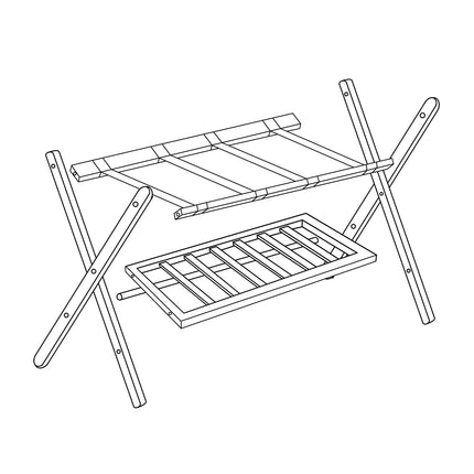 Wooden Luggage Stand, Foldable Suitcase Rack, 2-Pack