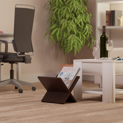 Wooden Magazine Holder, X-Design, Dark Walnut