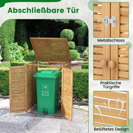 Wooden Outdoor Bin Storage – 120L, Lockable, Ventilated