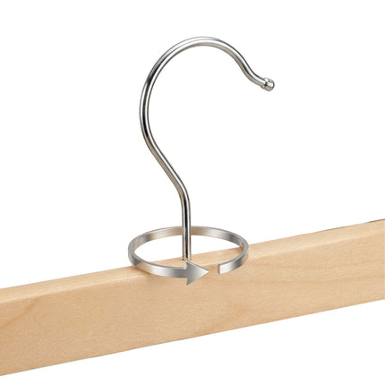 Wooden Pants Hangers with Clips, Set of 12