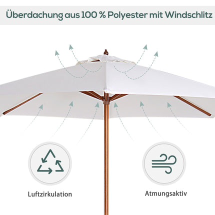 Garden parasol, 2.5 M Cream – Balcony parasol