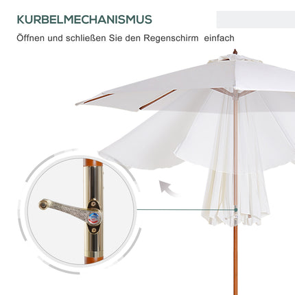 Garden parasol, 2.5 M Cream – Balcony parasol