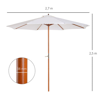 Garden parasol, 2.5 M Cream – Balcony parasol