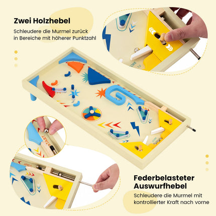 Wooden Pinball Game for Kids, 3 Balls, MDF, Ages 6+