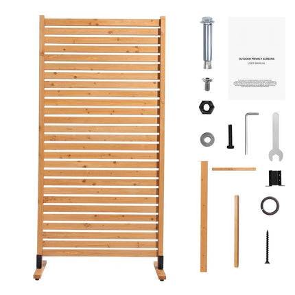 Wooden Privacy Screen 36 x 76 in, Freestanding Panel