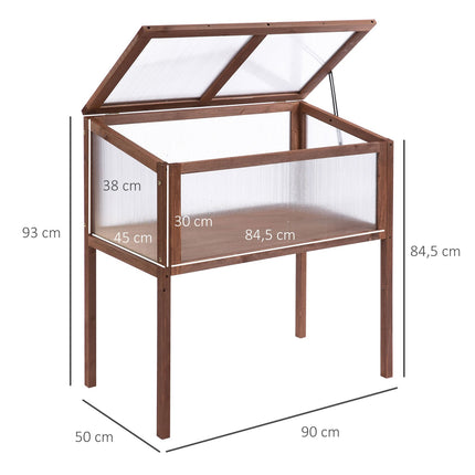 Garden raised bed with cold frame, 90x50x93 cm