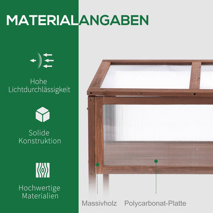 Garden raised bed with cold frame, 90x50x93 cm