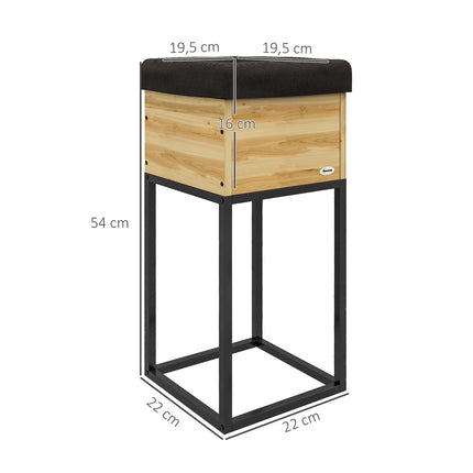 Raised wooden bed with steel legs, 22x22x54cm Garden box