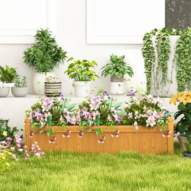 Wooden Raised Garden Bed 110 x 40 x 35 cm, Drainage