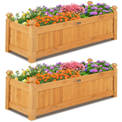 Wooden Raised Garden Bed 110 x 40 x 35 cm, Drainage