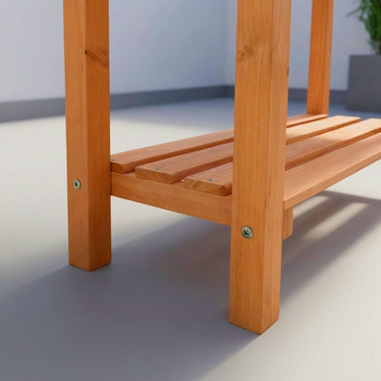 Wooden Raised Garden Bed with Shelf, 80x80x30 cm