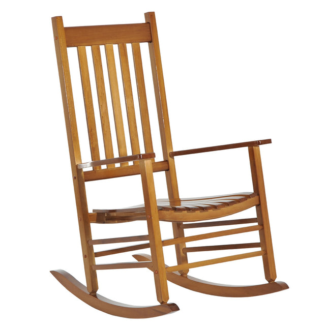 Drewniany Fotel Bujany Z Podłokietnikiem Krzesło Obrotowe Krzesło Relaksacyjne Krzesło Ogrodowe Naturalne 69 X 86 X 115 Cm