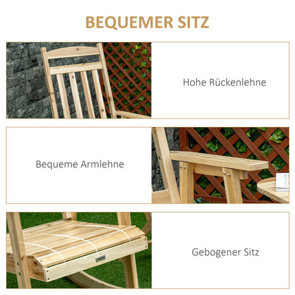 Wooden rocking chair set, high back, armrests