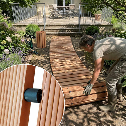 Wooden Roll-Up Garden Path, 245 cm, Light Brown