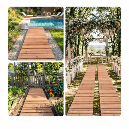 Wooden Roll-Up Garden Path, 245 cm, Light Brown