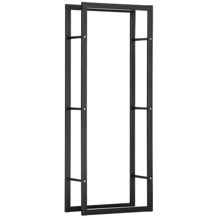 Vertical wooden shelf, capacity 100 kg, metal frame, 60x25x150 cm