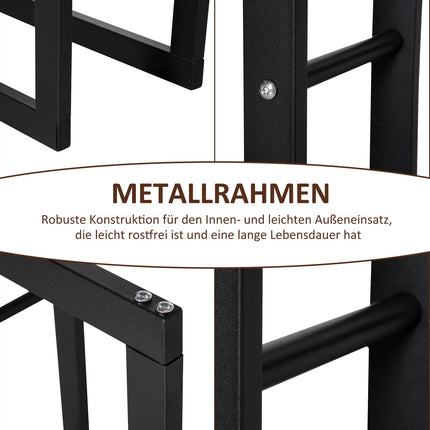 Vertical wooden shelf, capacity 100 kg, metal frame, 60x25x150 cm