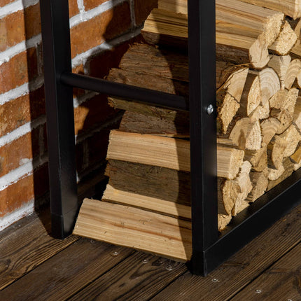 Vertical wooden shelf, capacity 100 kg, metal frame, 60x25x150 cm