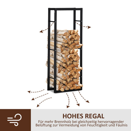 Vertical wooden shelf, capacity 100 kg, metal frame, 60x25x150 cm