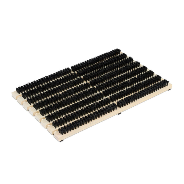Wooden Shoe Brush with Non-Slip Rubber Base