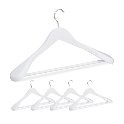 Wooden Suit Hangers, Set of 5, 360° Swivel Hooks