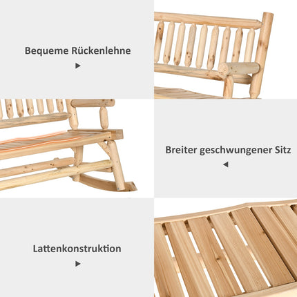 Garden swing bench, 2-seater with armrests, capacity 250 kg