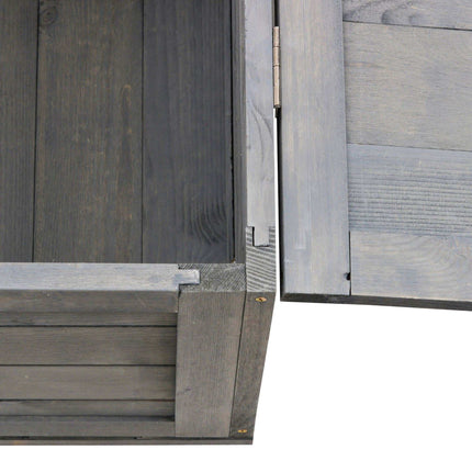 Wooden Tortoise House with Hinged Roof, 91x60.5x32 cm, Grey