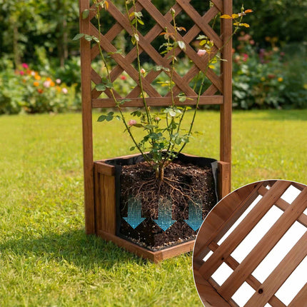 Wooden Trellis Planter Box 180cm – Brown