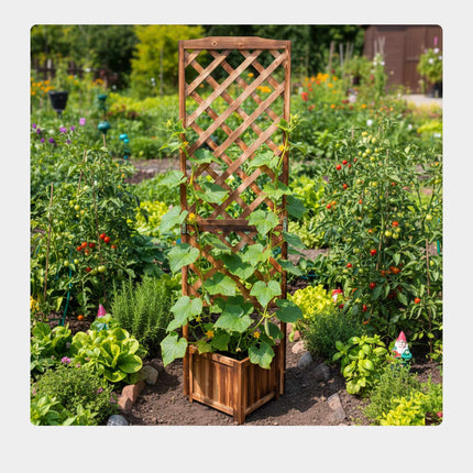 Wooden Trellis Planter Box, 180 cm – Various Colours