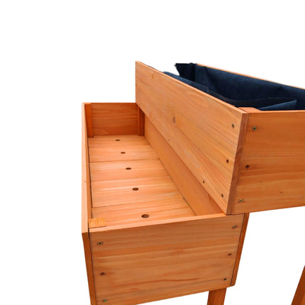 Wooden Two-Tier Raised Planter With Trellis, Drainage