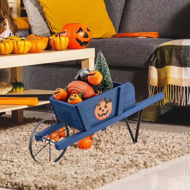 Wooden Wagon Planter, Pine Wood, 9 Magnetic Accessories