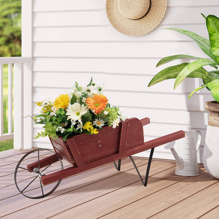 Wooden Wagon Planter, Pine Wood, 9 Magnetic Accessories