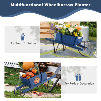 Wooden Wagon Planter, Pine Wood, 9 Magnetic Accessories