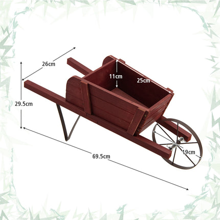 Wooden Wagon Planter, Pine Wood, 9 Magnetic Accessories