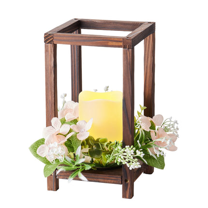 Wooden Wedding Lantern Centerpiece Set, 10 With LED Candles