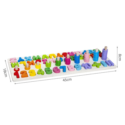 Wooden alphabet and numbers puzzle