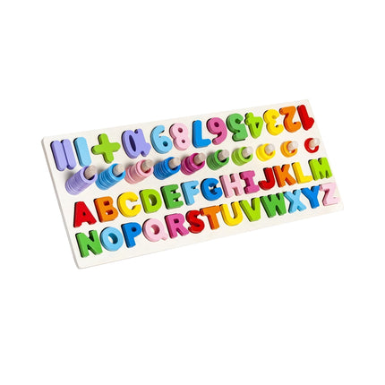 Wooden alphabet and numbers puzzle