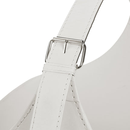Wooden basket Imitation leather Cream White